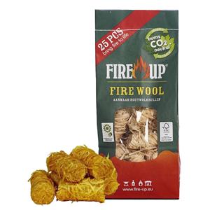 Fire up Fire-Up Barbecue aanmaak houtwolkrullen - 50x - reukloos - niet giftig -