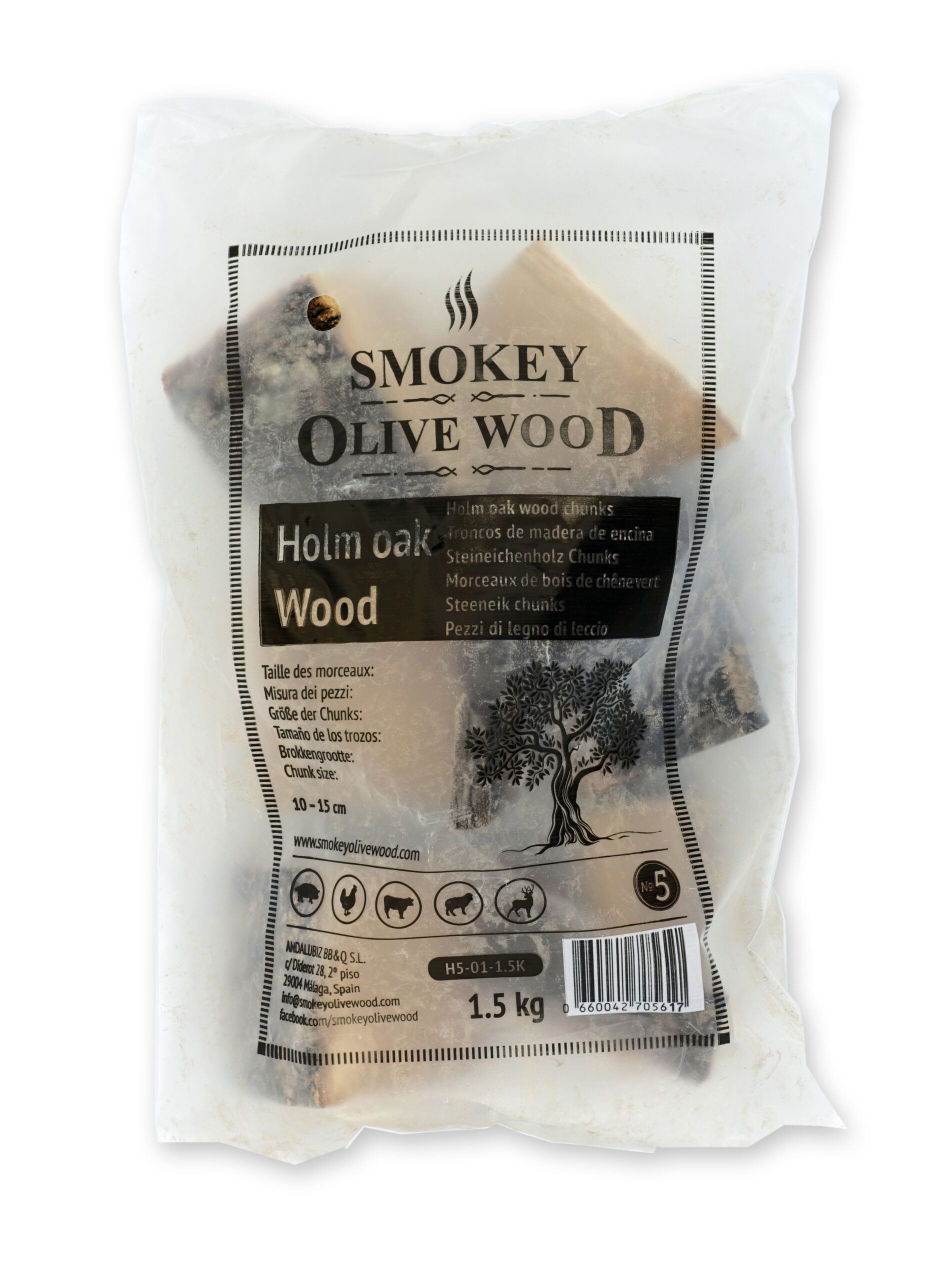 Smokey Olive Wood Rookchunks nr.5 1,5 kg steeneik
