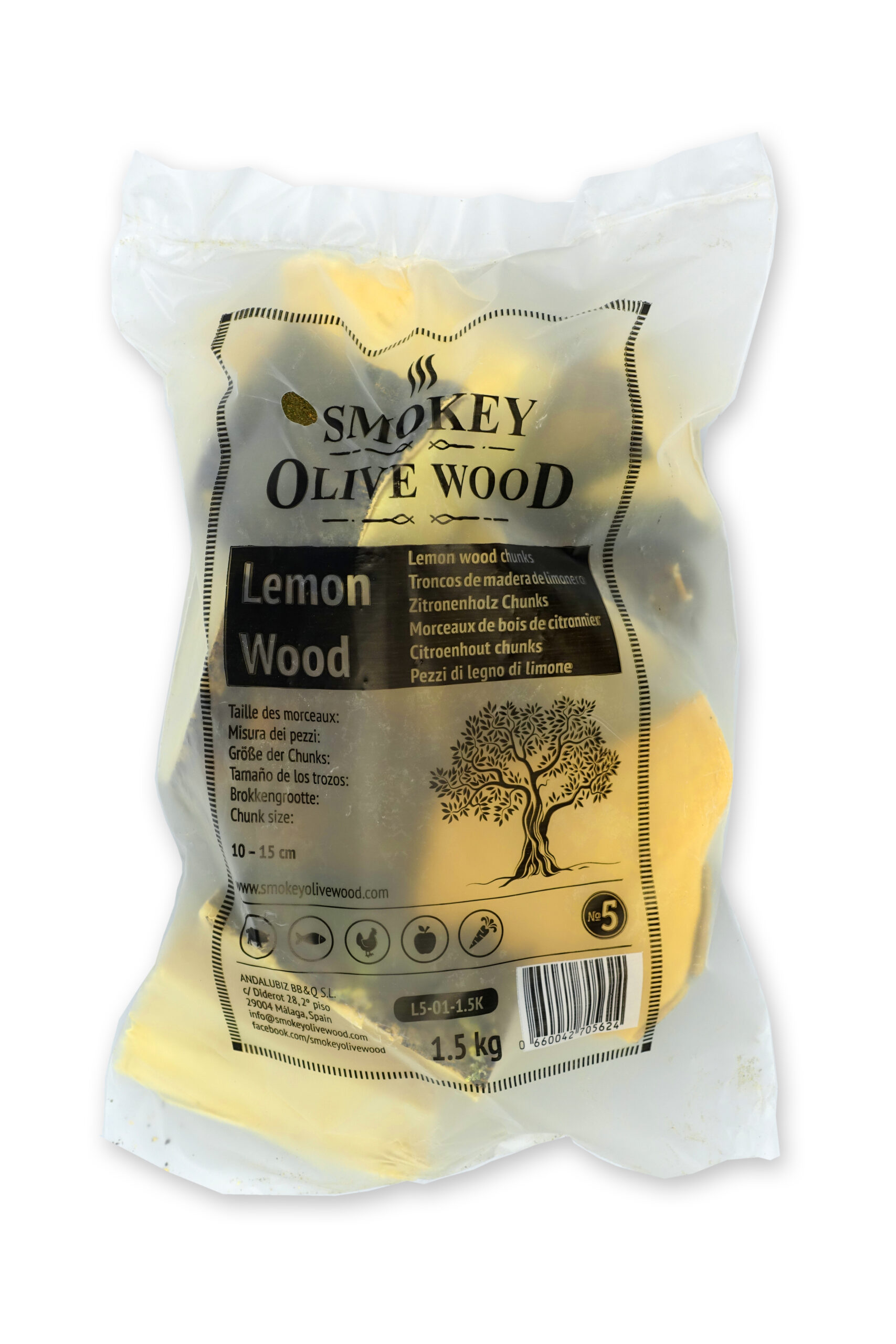 Smokey Olive Wood Rookchunks nr.5 1,5 kg citroen