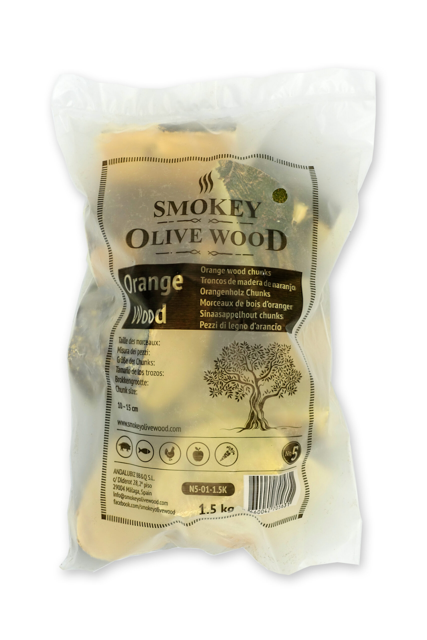 Smokey Olive Wood Rookchunks nr.5 1,5 kg sinaasappel