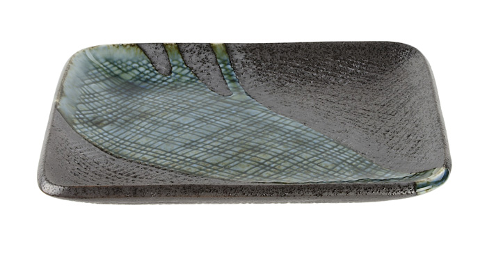 Tokyo Design Studio Zwart/Blauw Vierkant Bord - Large Plates - 14.5 x 12cm