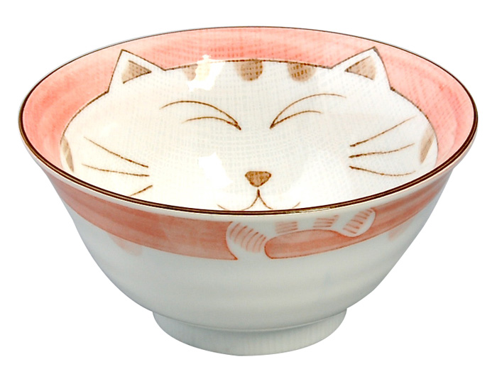 Tokyo Design Studio Roze Kom - Kawaii Cat - 13.5 x 6.8cm 300ml