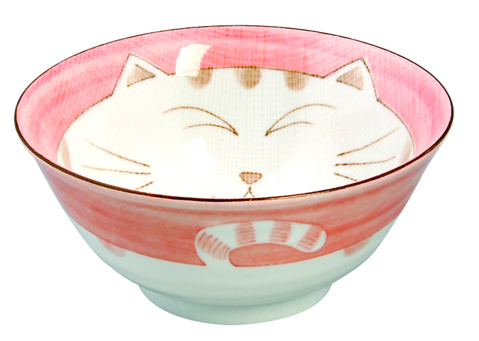 Tokyo Design Studio Roze Kom - Kawaii Cat - 15 x 7cm 500ml