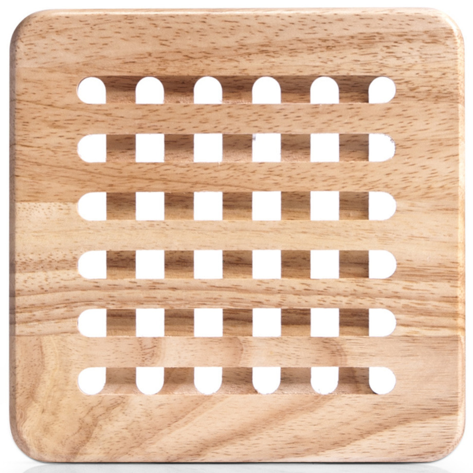 Zeller 1x Luxe houten pannenonderzetters vierkant 20 cm -