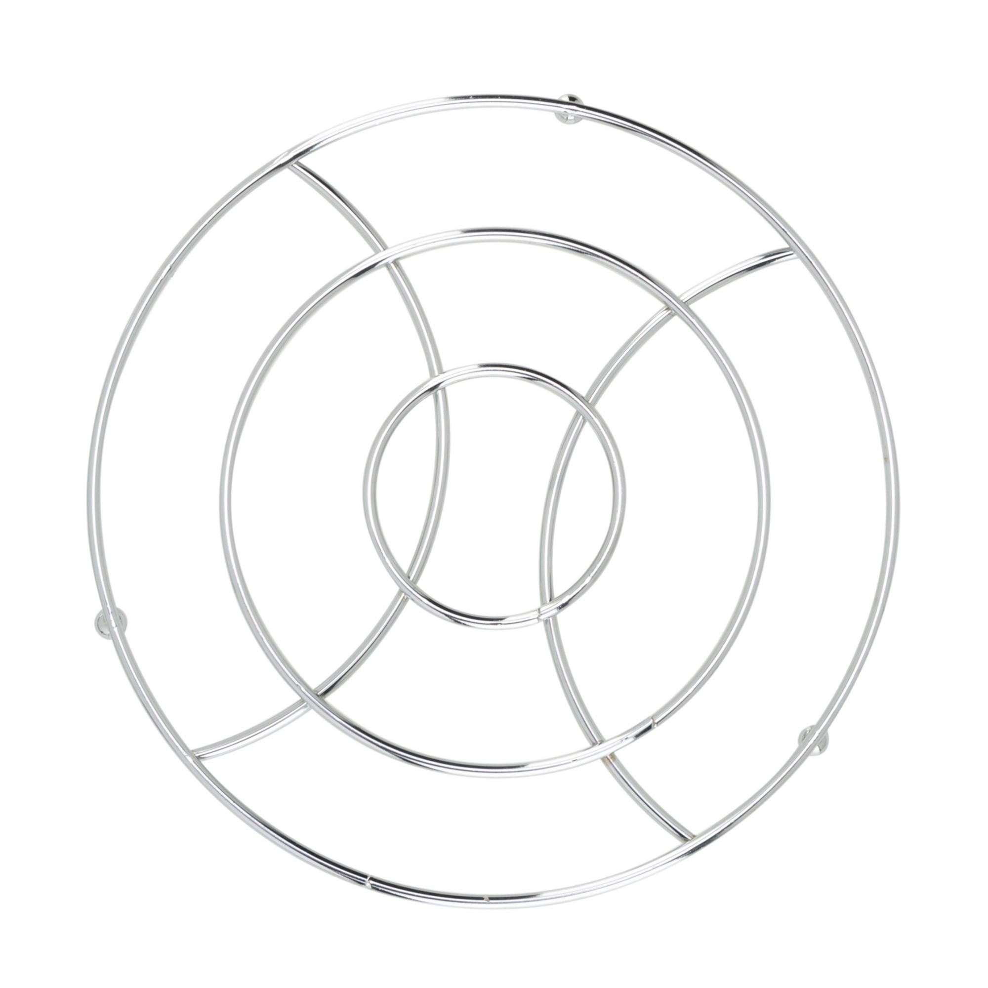 Cosy & Trendy Set van 1x stuks ronde pannen onderzetters van metaal/chroom 18 cm -