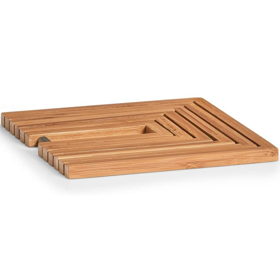 Zeller 1x Bamboe houten pannenonderzetters uitklapbaar 19-34 x 19 cm -
