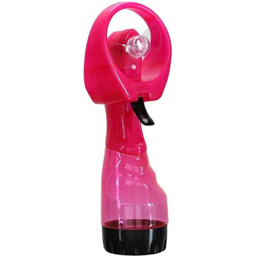 Gerimport waterspray ventilator - 1x stuks - roze - 27 cm - verkoeling in de zomer -