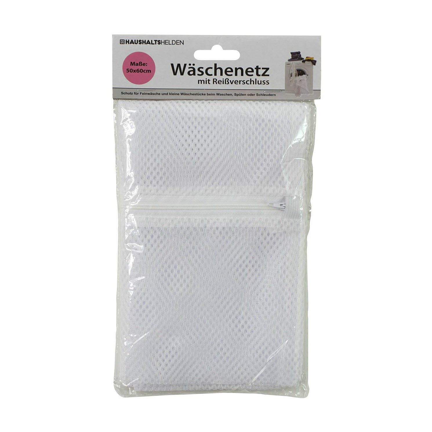 Haushaltshelden Waszak voor kwetsbare kleding wasgoed/waszak - wit - large size - 50 x 60 cm -