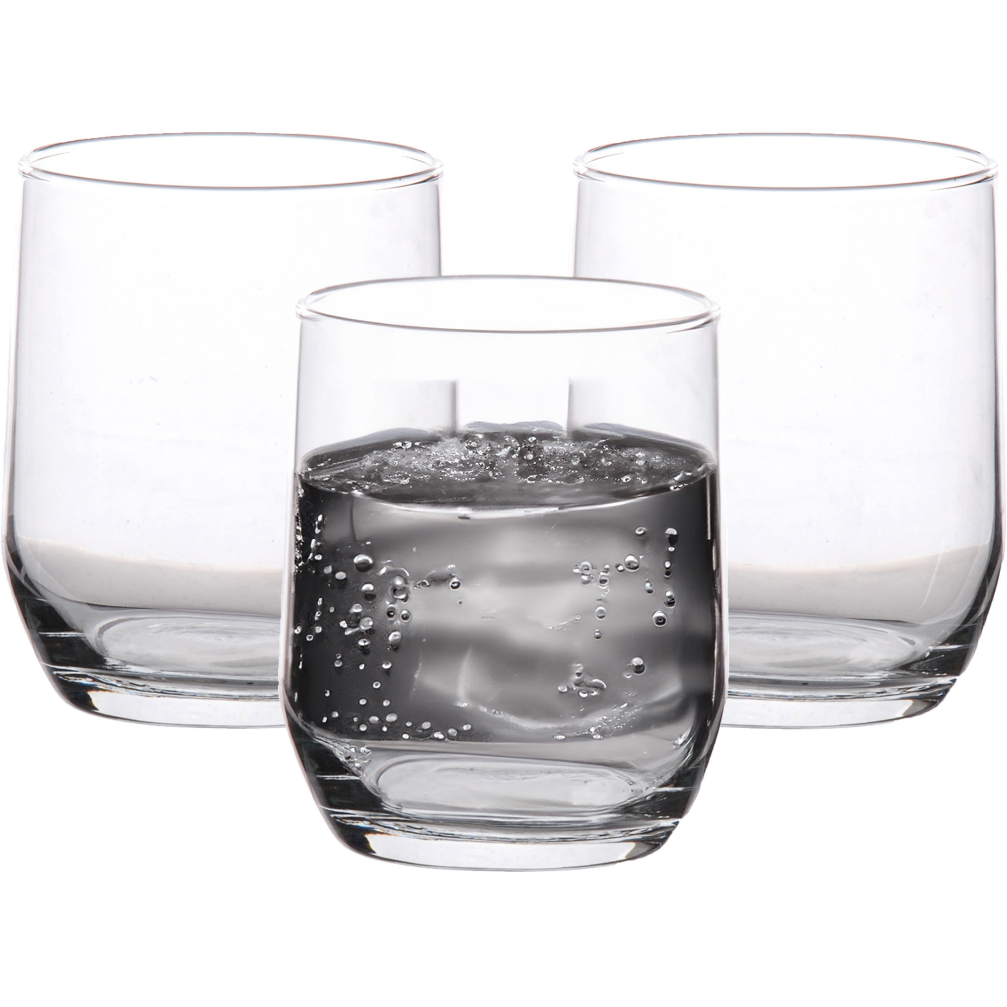 LAV Waterglazen tumblers Elvia - transparant glas - 3x stuks - 315 ml -