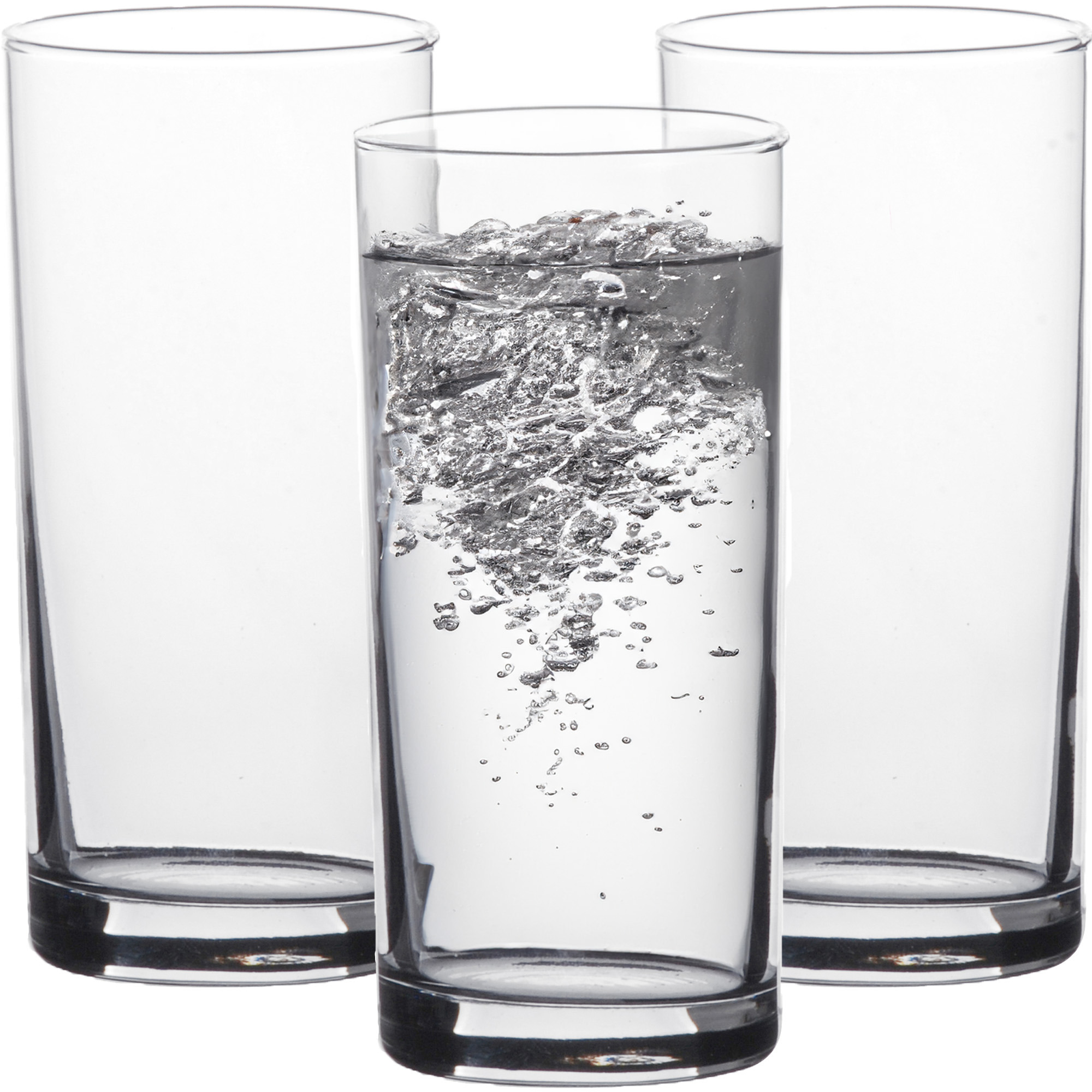 LAV Waterglazen/kleine longdrink glazen tumblers Liberty - transparant glas - 3x stuks - 295 ml -