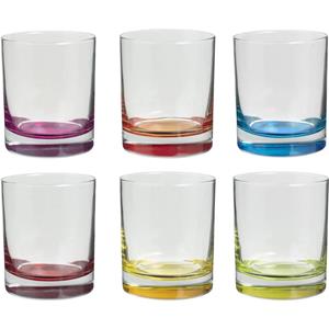 Secret de Gourmet Set van 6x stuks tumbler glazen Colori 300 ml van glas -