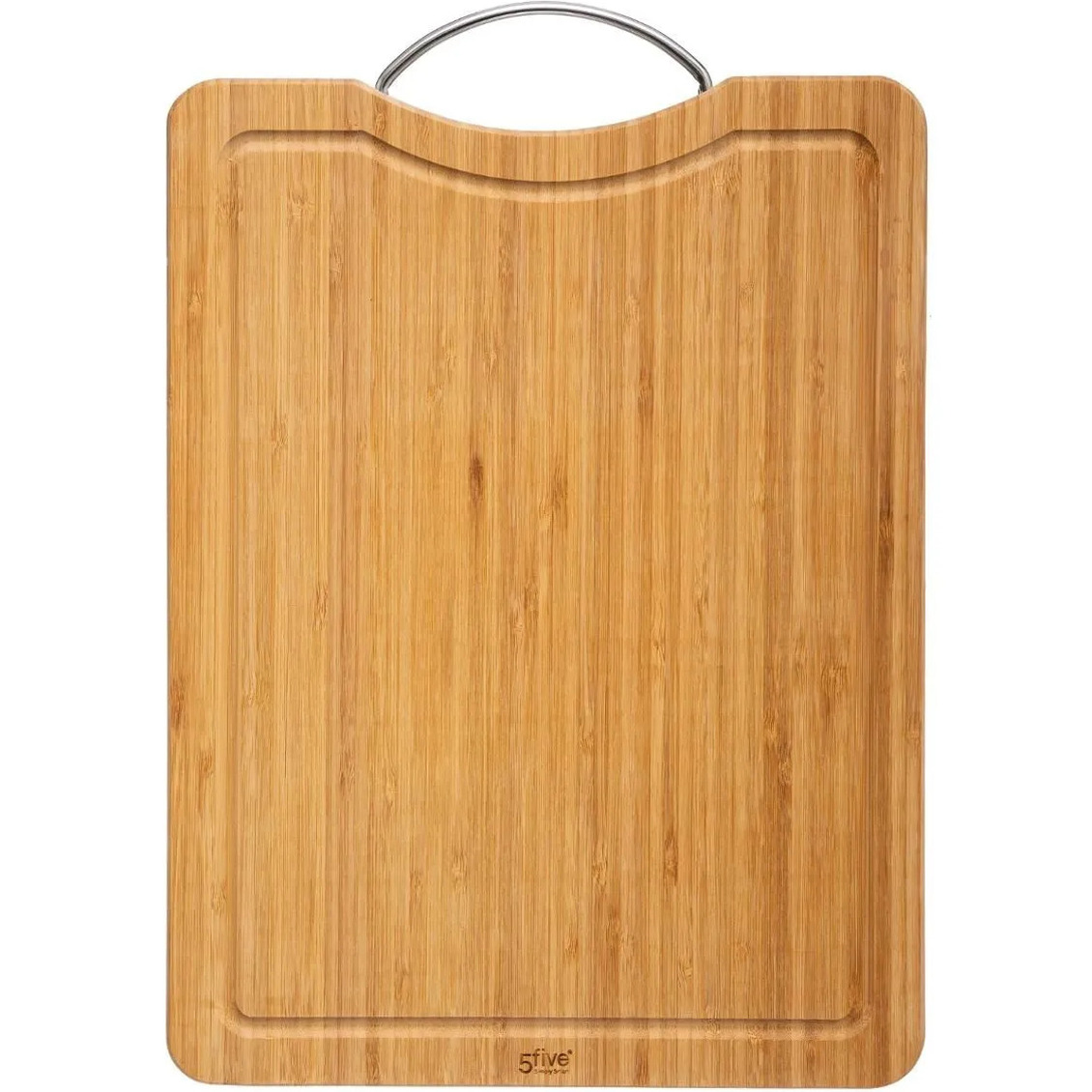 Secret de Gourmet Snijplank met metalen handvat 30 x 20 cm van bamboe hout -