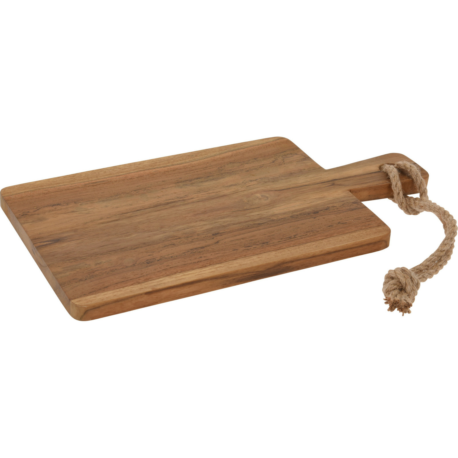 Excellent Houseware Snijplank/serveerplank - met handvat - hout - x 18 cm -