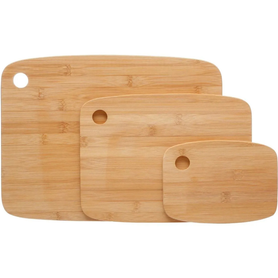Secret de Gourmet Set van 3x stuks snijplanken 19/29/37 cm van bamboe hout -
