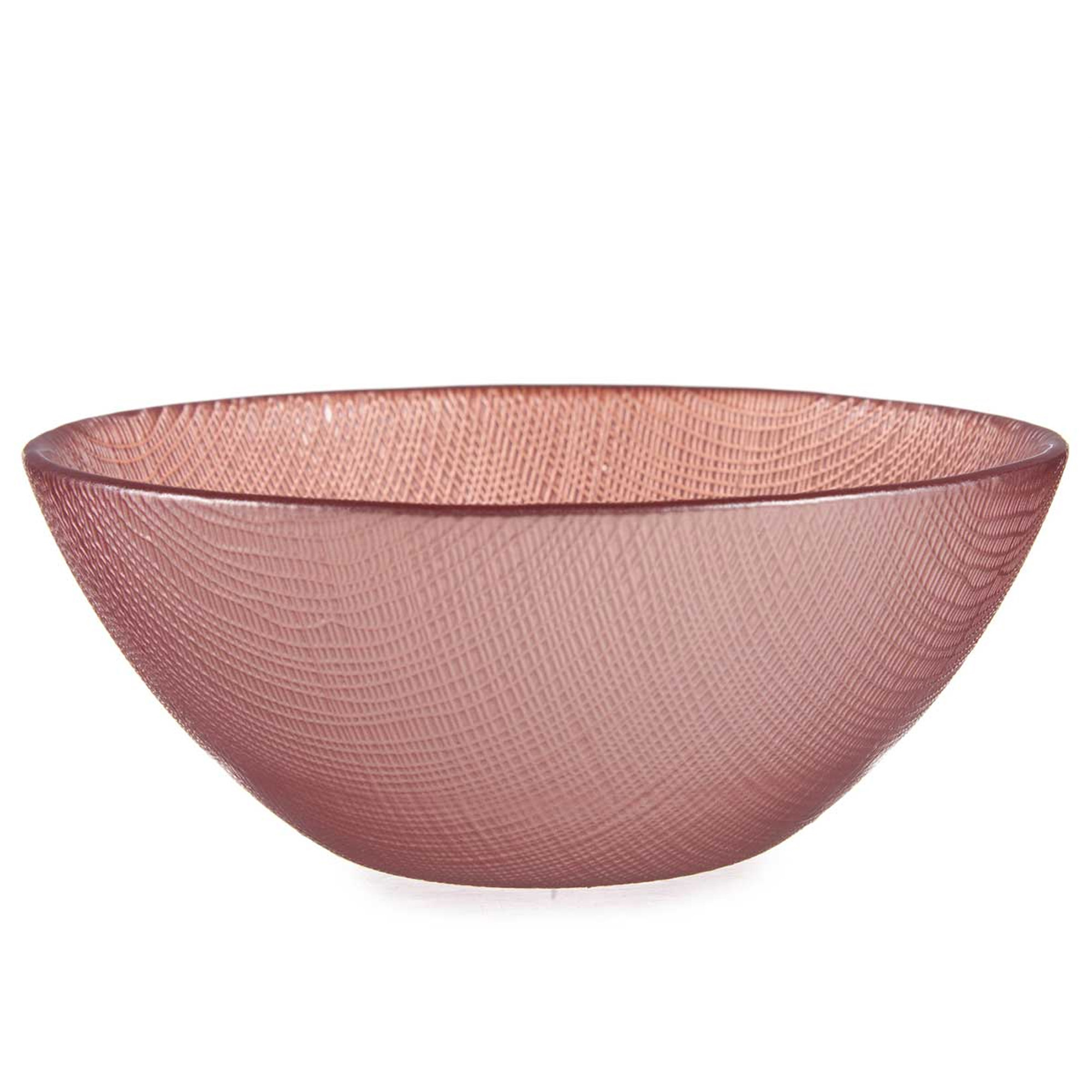 Vivalto Kommetjes/serveer schaaltjes - Murano - glas - D15 x H6 cm - roze - Stapelbaar -