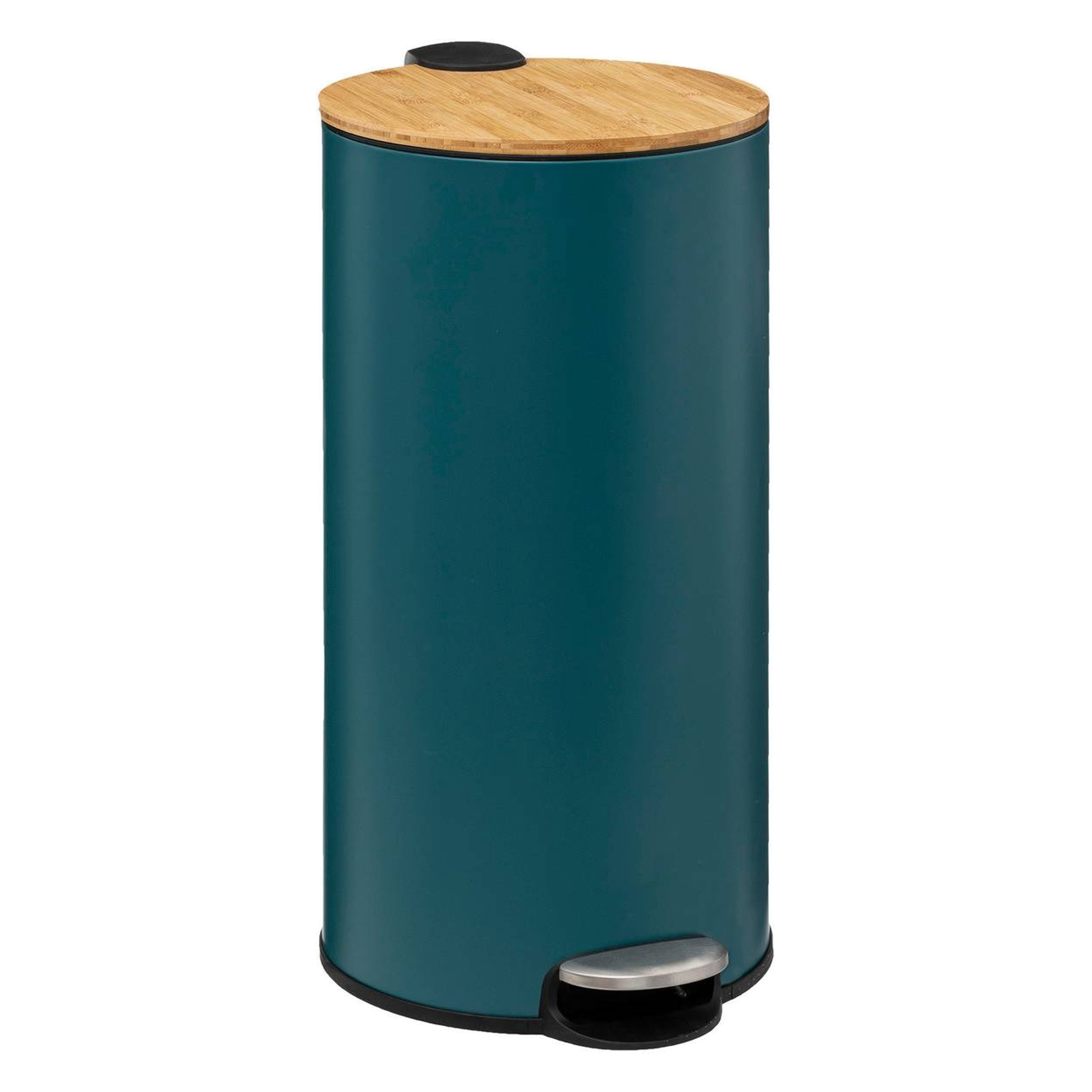 Mülleimer mit bambusdeckel 30l modern color petrolblau - Öl - 5five