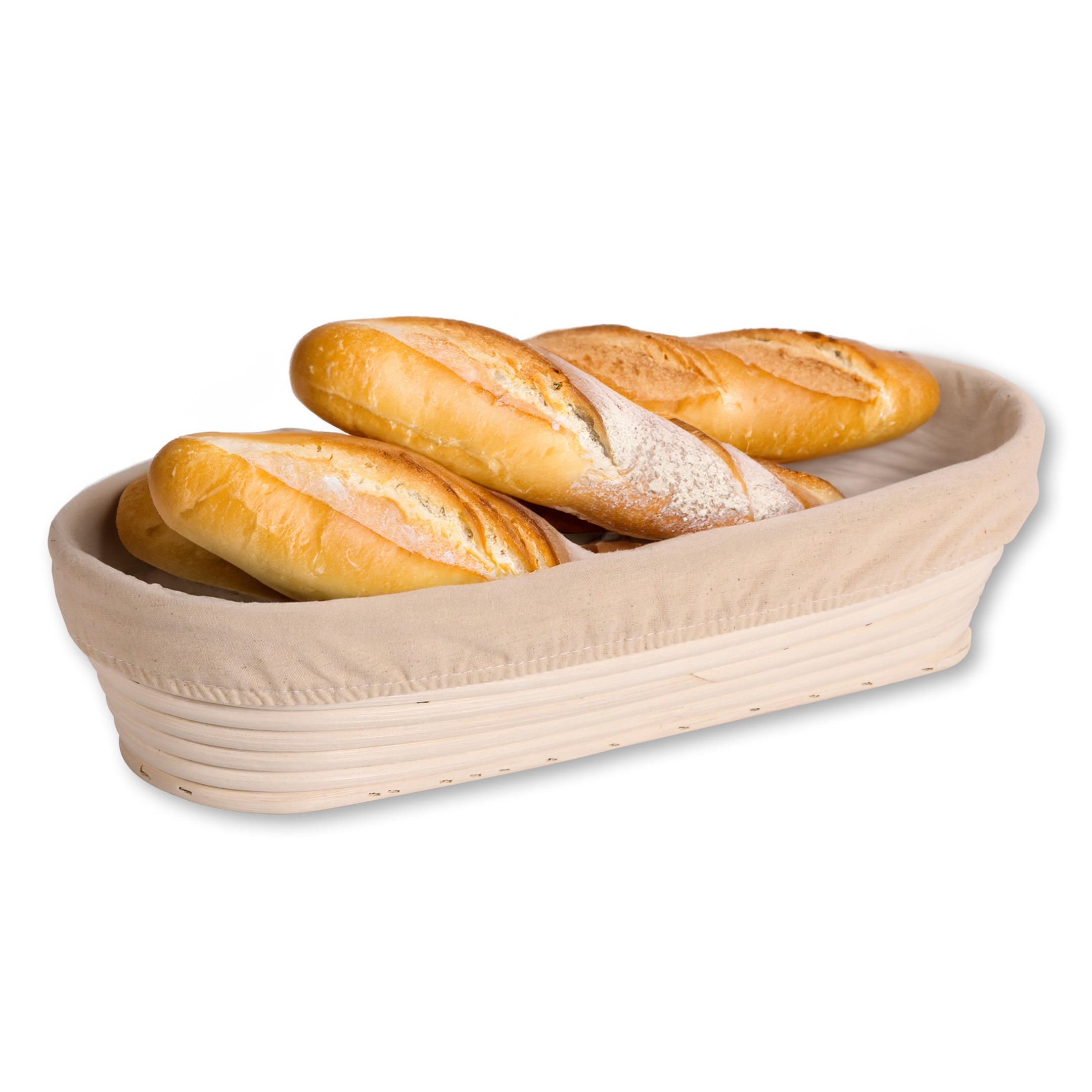 Kesper Broodmandje speciaal voor afbakbroodjes - nagaren/niet uitdrogen - hoes - L35 x B15 x H8 cm -