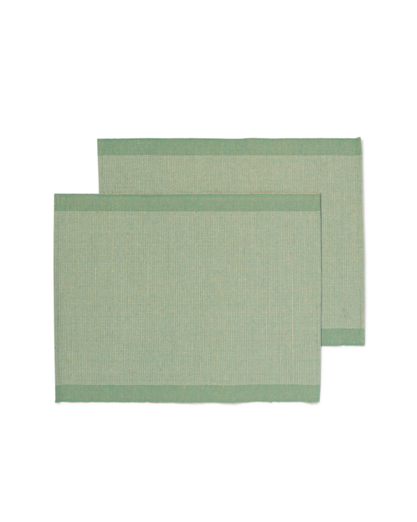 HEMA Placemats Met Jute 35x45 Groen Met Strepen - 2 Stuks (groen)
