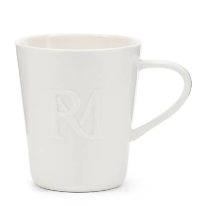 Rivièra Maison Tasse Kaffeetasse RM Monogram Weiß (9cm)