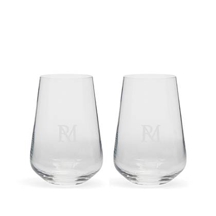 Rivièra Maison Riviera Maison Waterglazen set - RM Monogram Water Glass M - 2 stuks