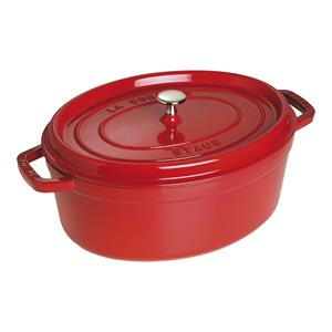 Staub Bräter Staub Cocotte oval 37 cm Kirschrot