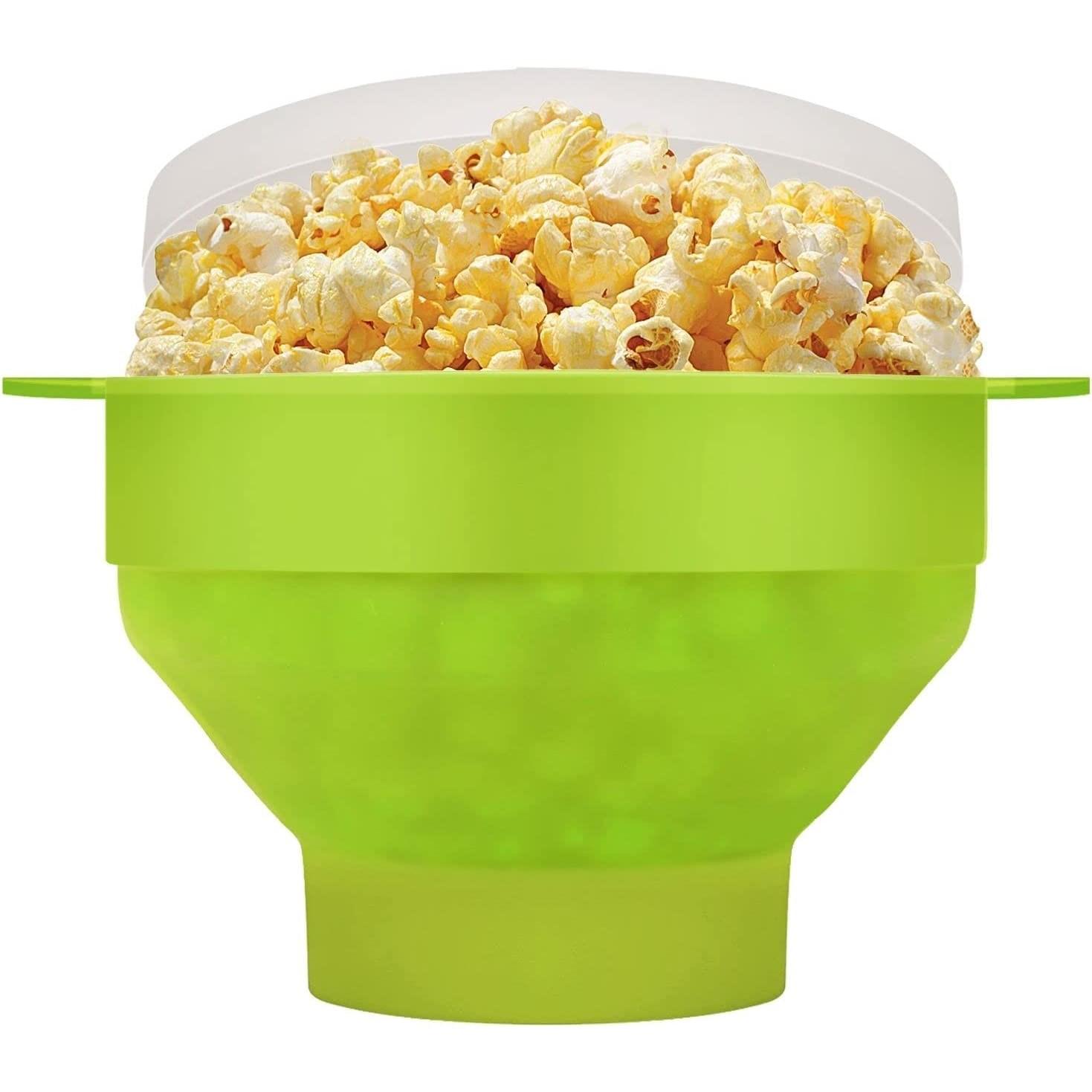 Stand high Siliconen magnetron popcornpopper met deksel, popcornmaker opvouwbare kom voor thuis, BPA-vrij en vaatwasmachinebestendig