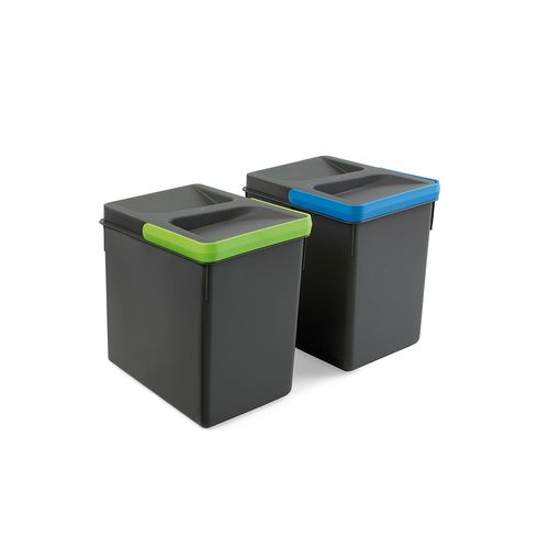Lot RecyclingRecyclingbehälterRecycle für Küchenschublade, Höhe 216mm, 2x6Liter, Kunststoff anthrazitgrau - Anthrazitgrauer - Emuca