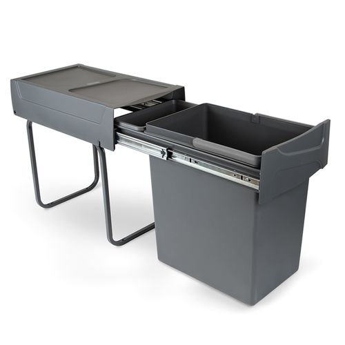 RecyclingRecyclingbehälterRecycle zur Bodenmontage und manuellen Entnahme in Küchenzeilen, Kunststoff anthrazitgrau - Anthrazitgrauer - Emuca