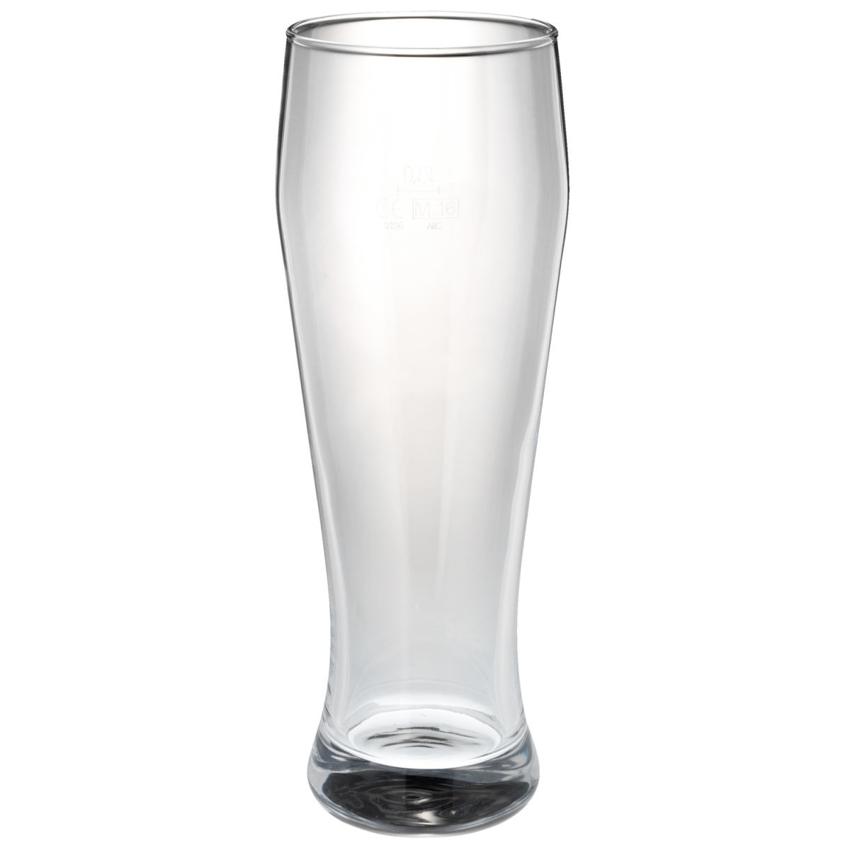 Vega Weizenbierglas Lauta; 665ml, 8.4x23.4 cm (ØxH); transparant; 0.5 l vulstreepje, 6 stuk / verpakking