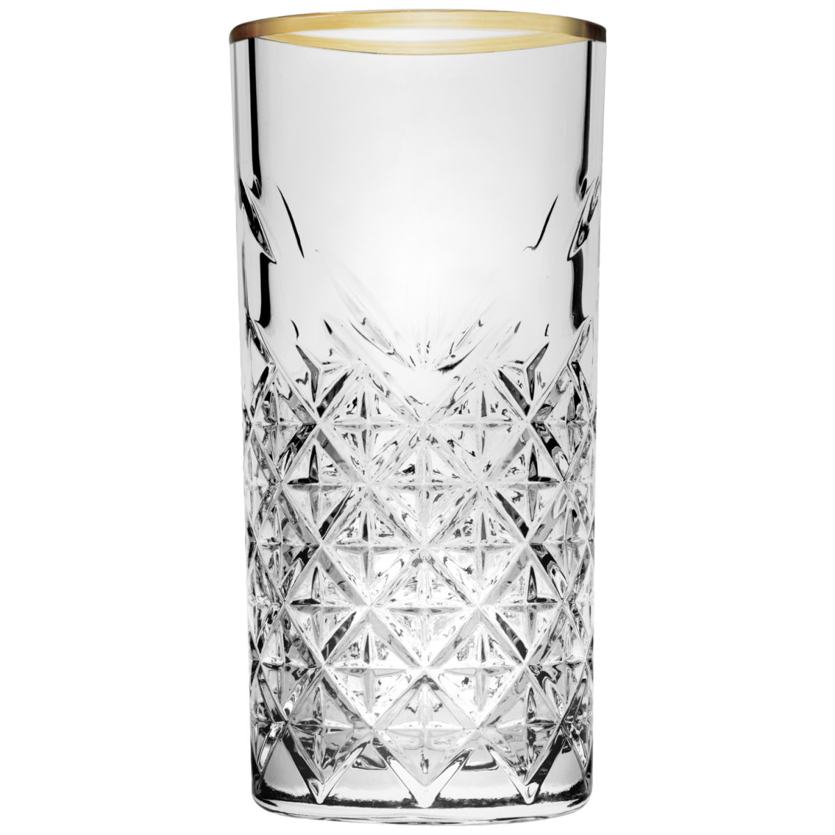 Pasabahçe Longdrinkglas Timeless; 450ml, 7.8x16.1 cm (ØxH); transparant/goud; 4 stuk / verpakking