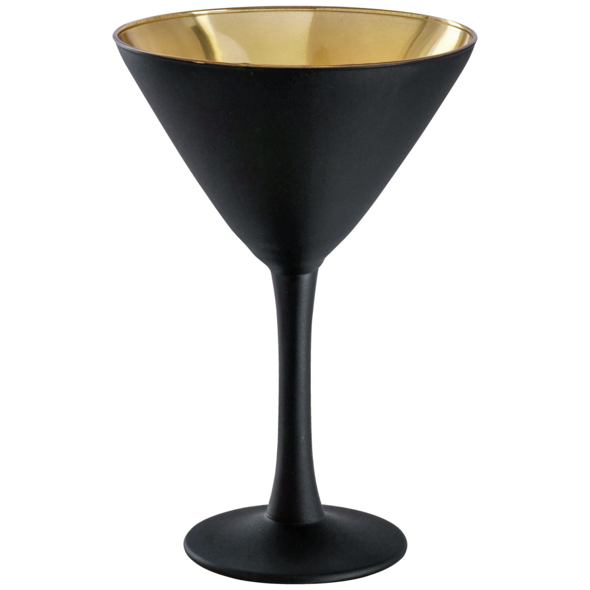 Vega Martiniglas Aolani; 160ml, 9.5x14.5 cm (ØxH); zwart/goud; 6 stuk / verpakking