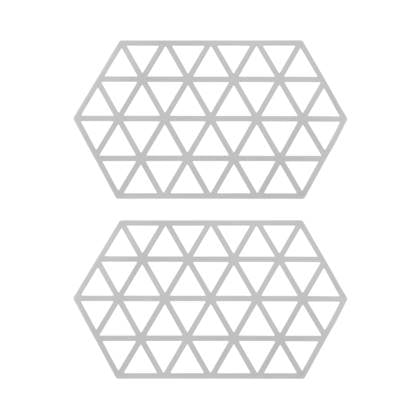 Krumble Siliconen pannenonderzetter Hexagon lang - Grijs - Set van 2
