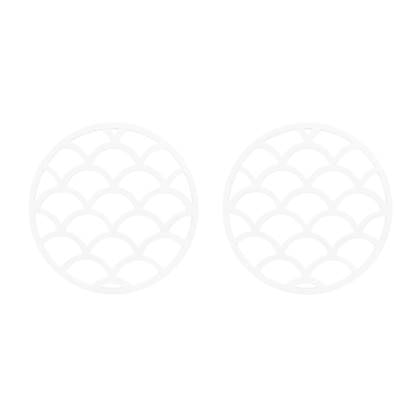 Krumble Pannenonderzetter met schubben patroon - Wit - Set van 2