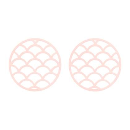 Krumble Pannenonderzetter met schubben patroon - Roze - Set van 2
