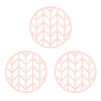 Krumble Pannenonderzetter met pijlen patroon - Roze - Set van 3