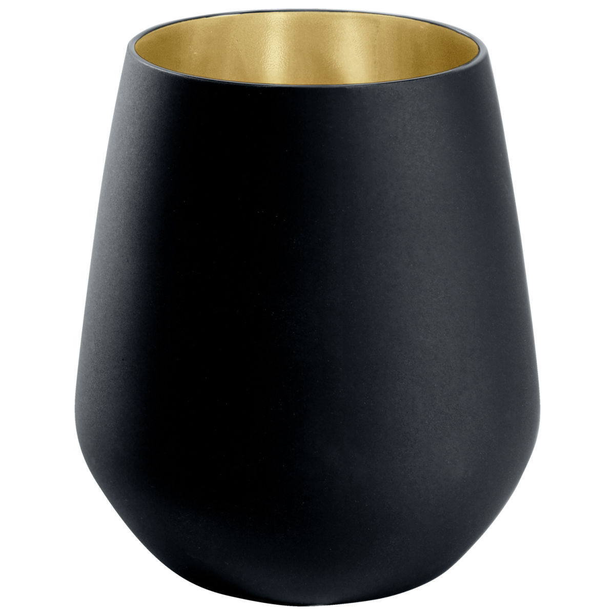 Vega Waterglas Aolani; 420ml, 6.5x10 cm (ØxH); zwart/goud; 6 stuk / verpakking