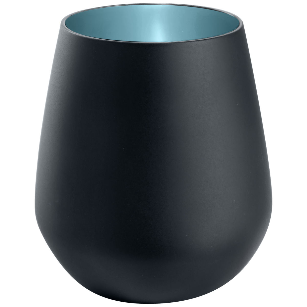 Vega Waterglas Aolani; 420ml, 6.5x10 cm (ØxH); zwart/turquoise; 6 stuk / verpakking