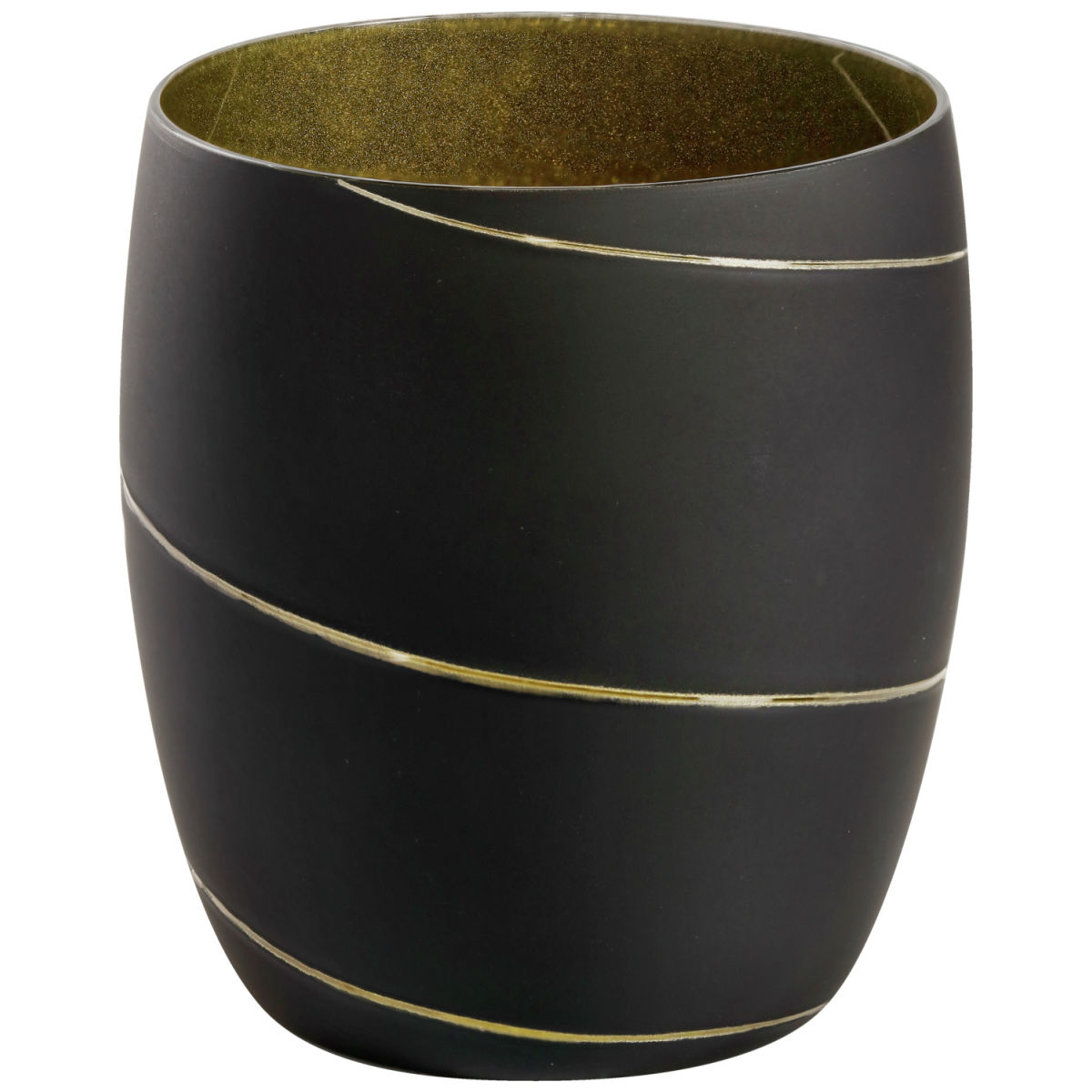 Vega Waterglas Aniani; 450ml, 8.2x9.9 cm (ØxH); zwart/goud; 6 stuk / verpakking