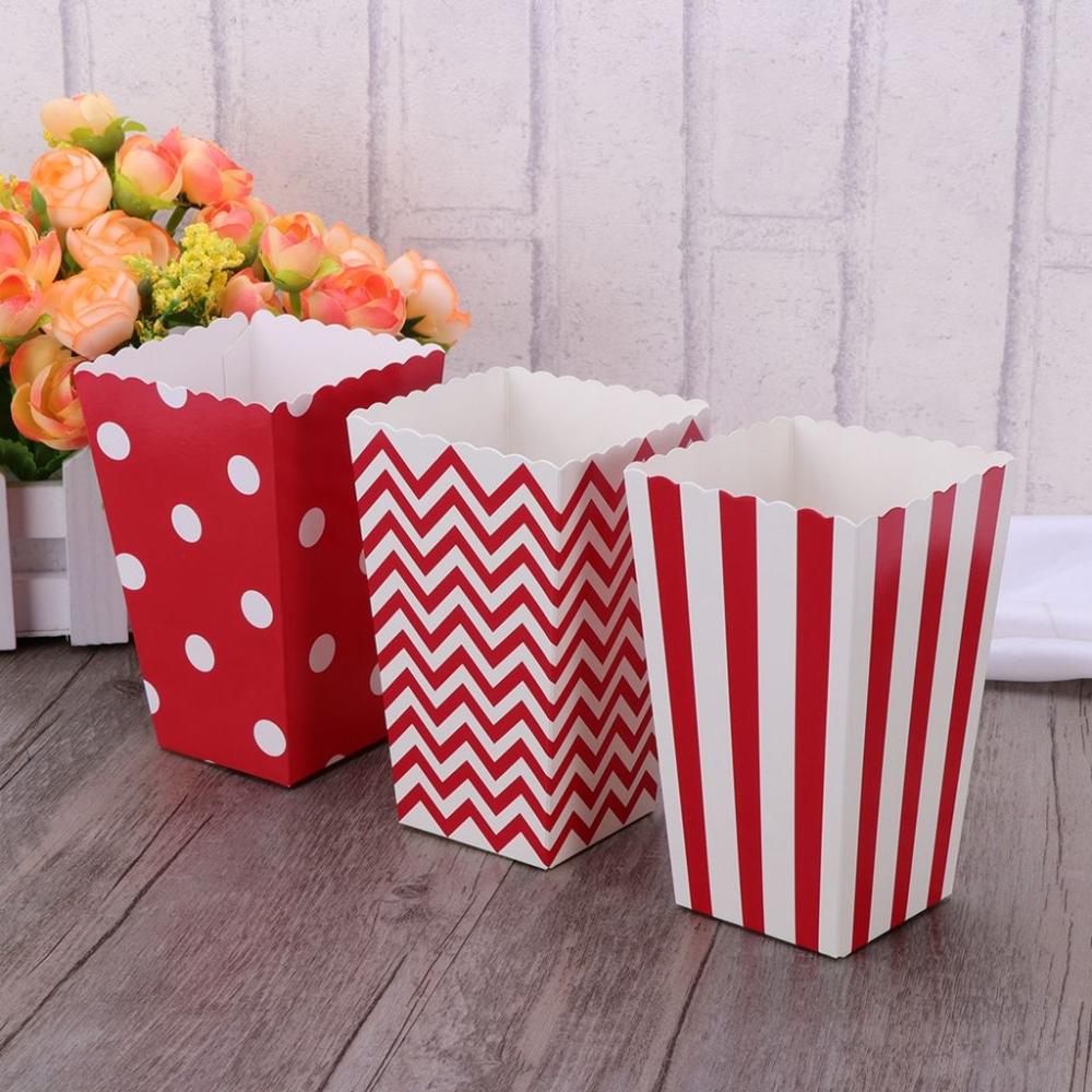 Maofajixie for Theater,Party,Home Foldable Popcorn Boxes Popcorn Paper Containers Party Supplies Popcorn Tubs