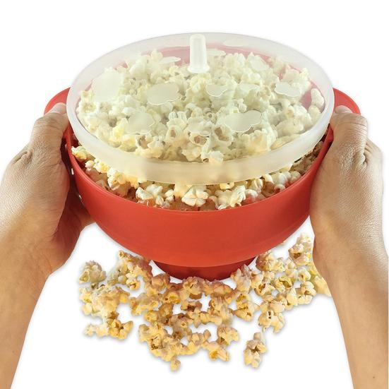 Clean Products Kitchen Baking Tool with Cover Silicone Folding Microwave Popcorn Bowl Container