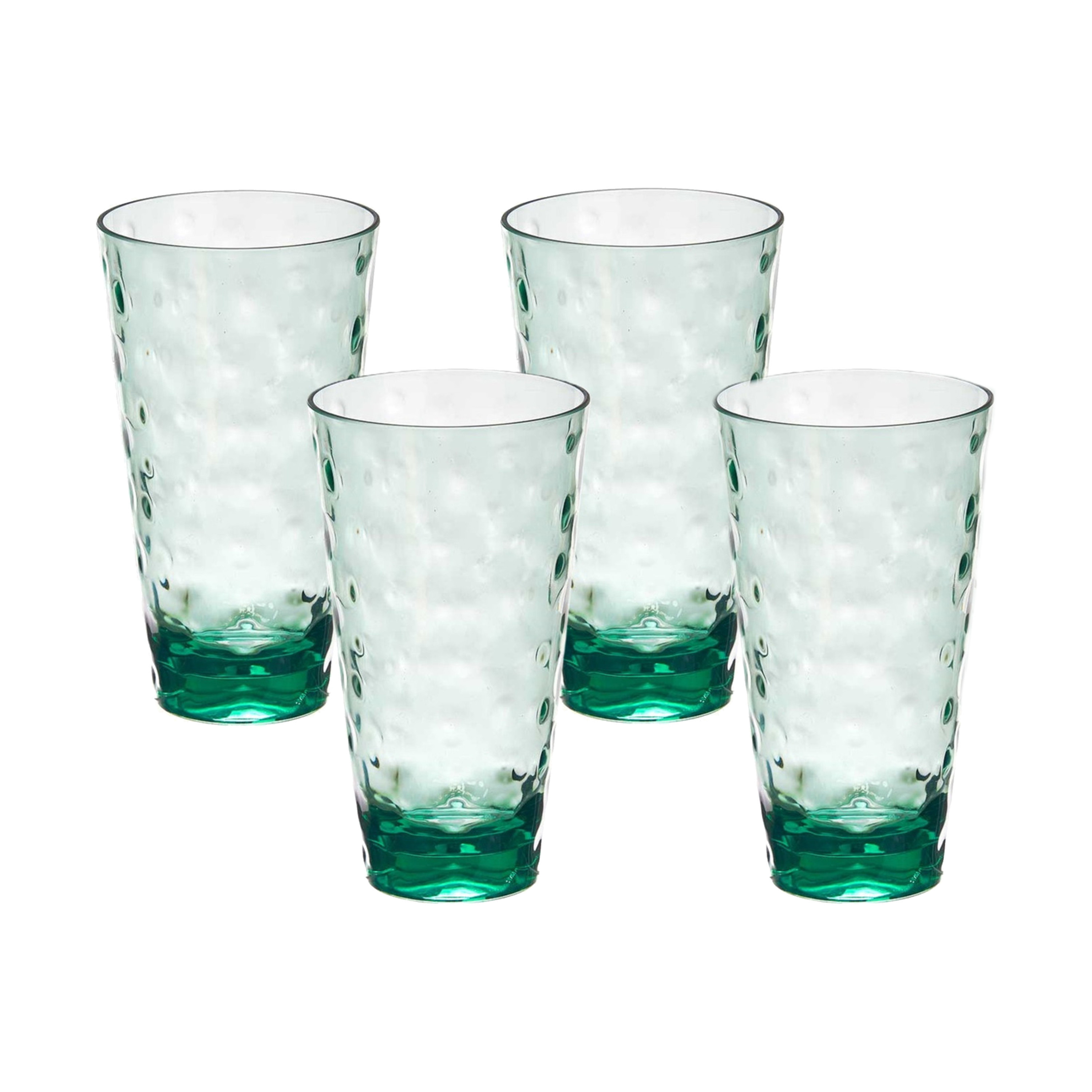Leknes Drinkglas Gloria - 4x - transparant groen - onbreekbaar kunststof - 580 ml -