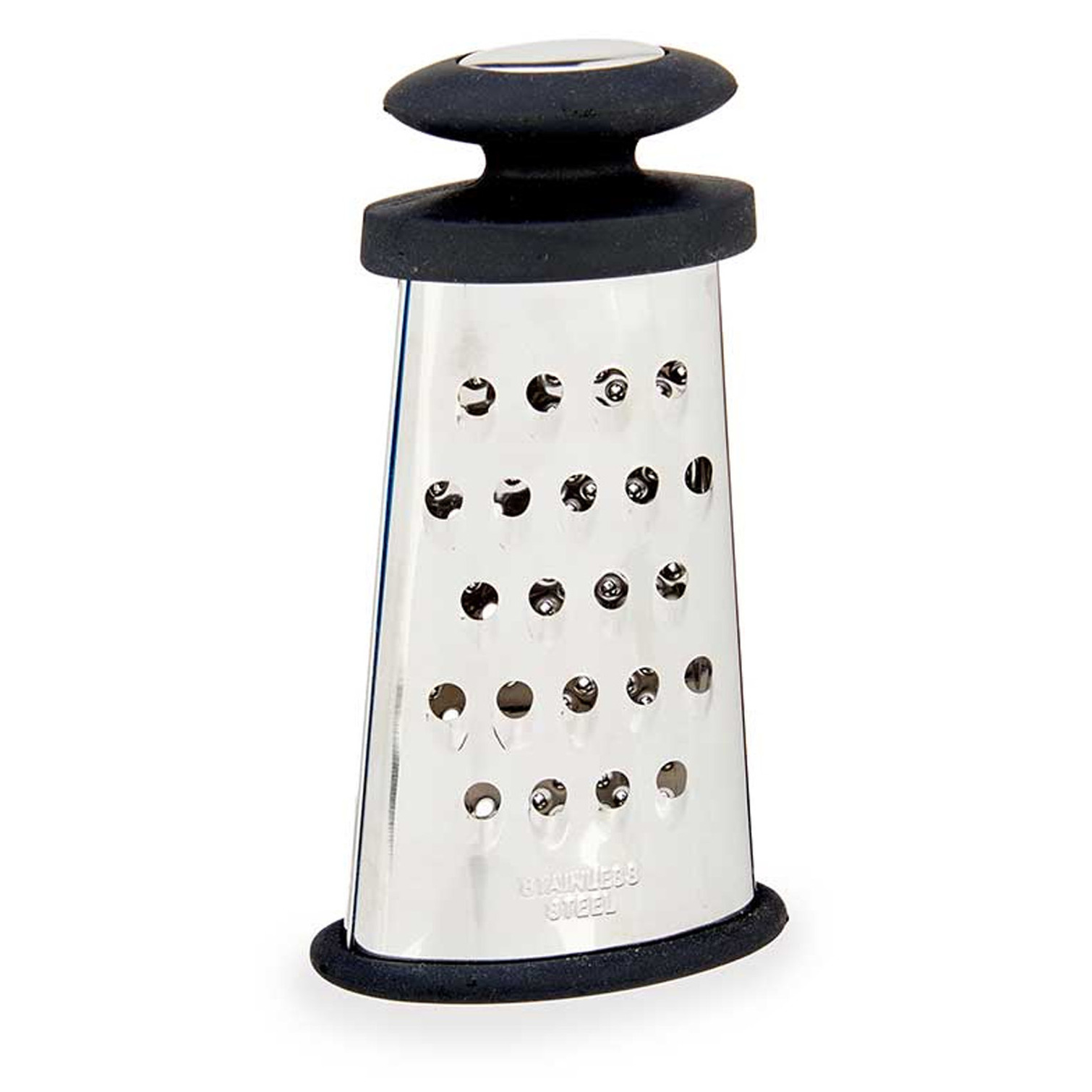 Kinvara Keuken rasp met zwart ergonomisch handvat - 2-zijdig - zilver - RVS - hand rasp -