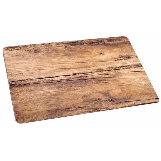 Merkloos Placemats kunststof eikenhout opdruk - x 28,5 cm - Tafel dekken -