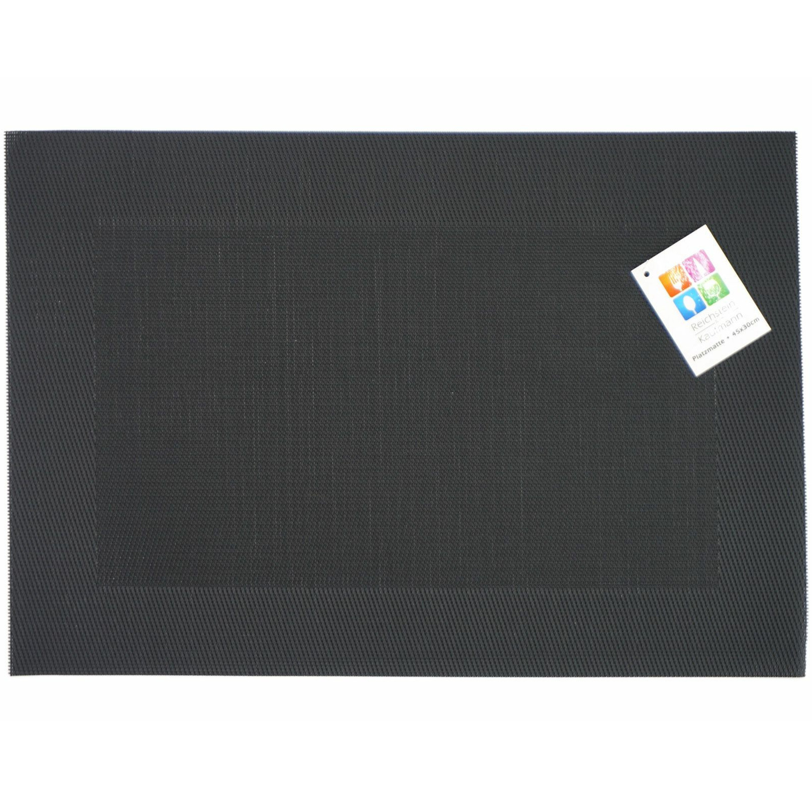 Merkloos Placemats Hampton - 1x - zwart - PVC - 30 x 45 cm -
