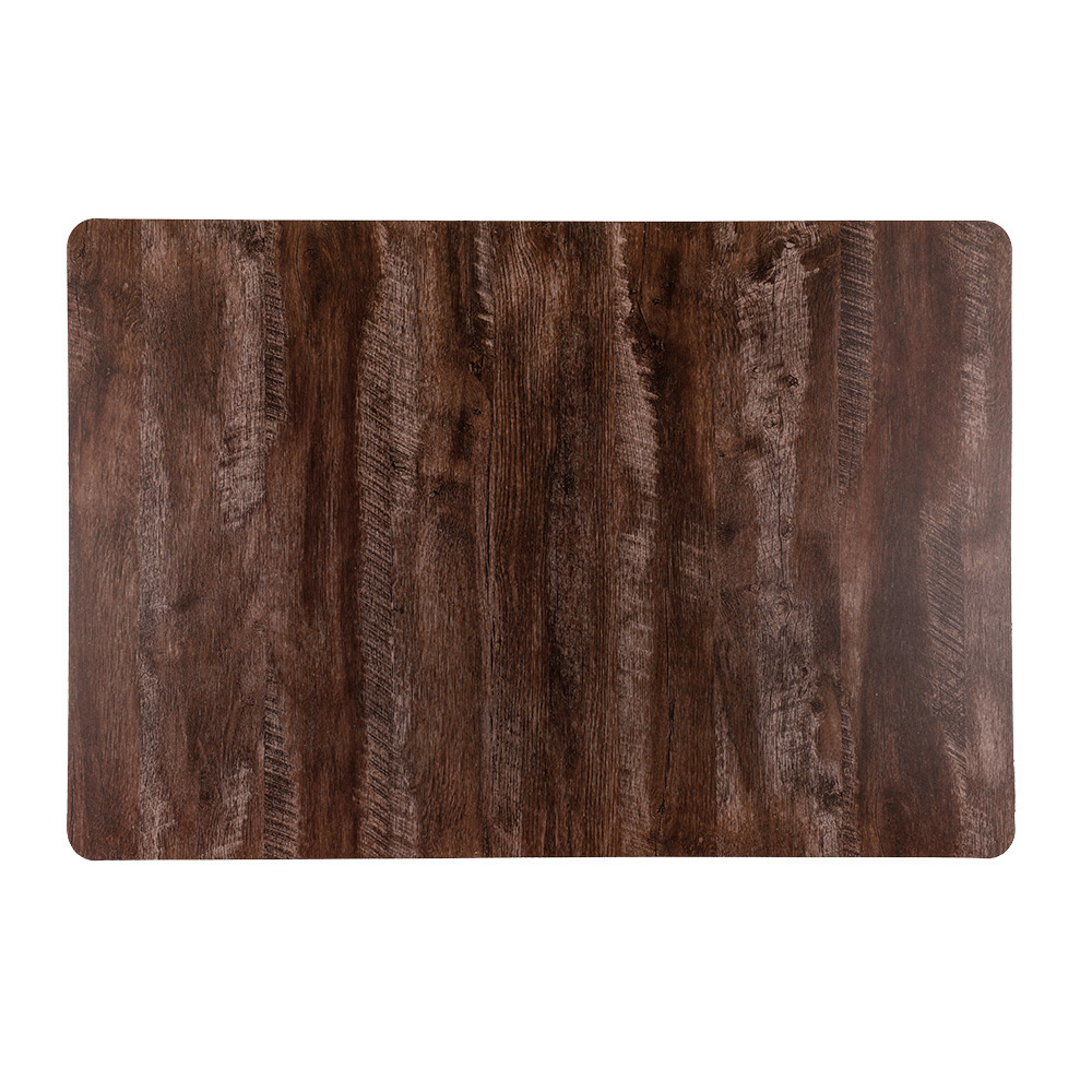 Merkloos Tafel placemat donker hout kleur 43 x 28 cm van kunststof -