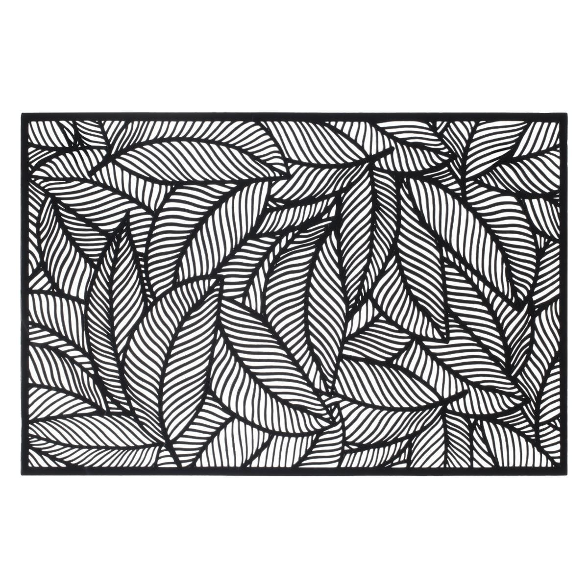 Secret de Gourmet Rechthoekige placemat Jungle zwart PVC 45 x 30 cm -