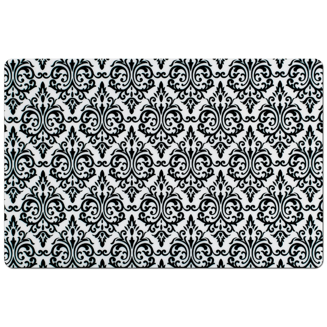 Zeller Set van 1x stuks rechthoekige placemats met zwarte barok print 43,5 x 28,5 cm -