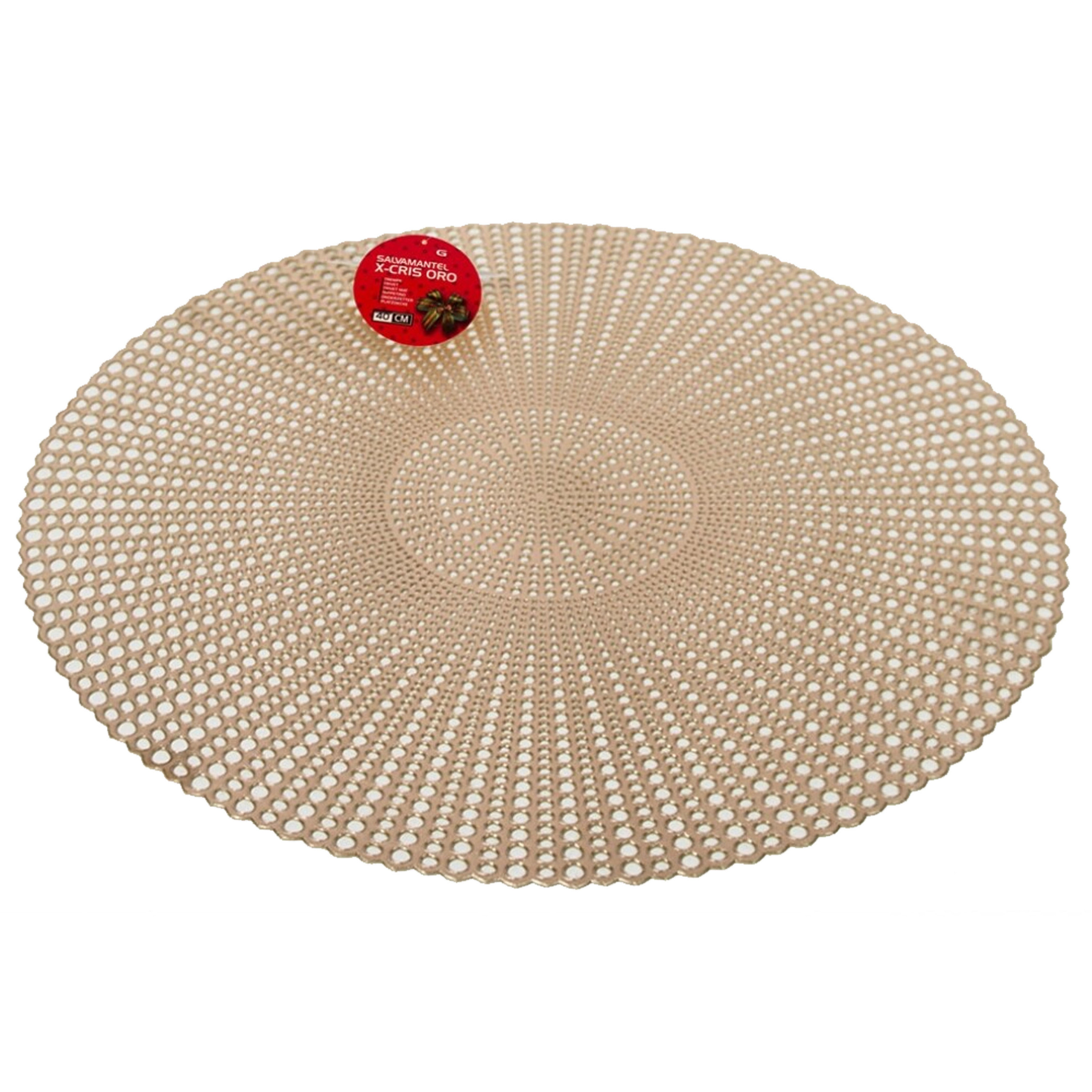 Gerimport Ronde kunststof dinner placemats goud-kleur met diameter cm -