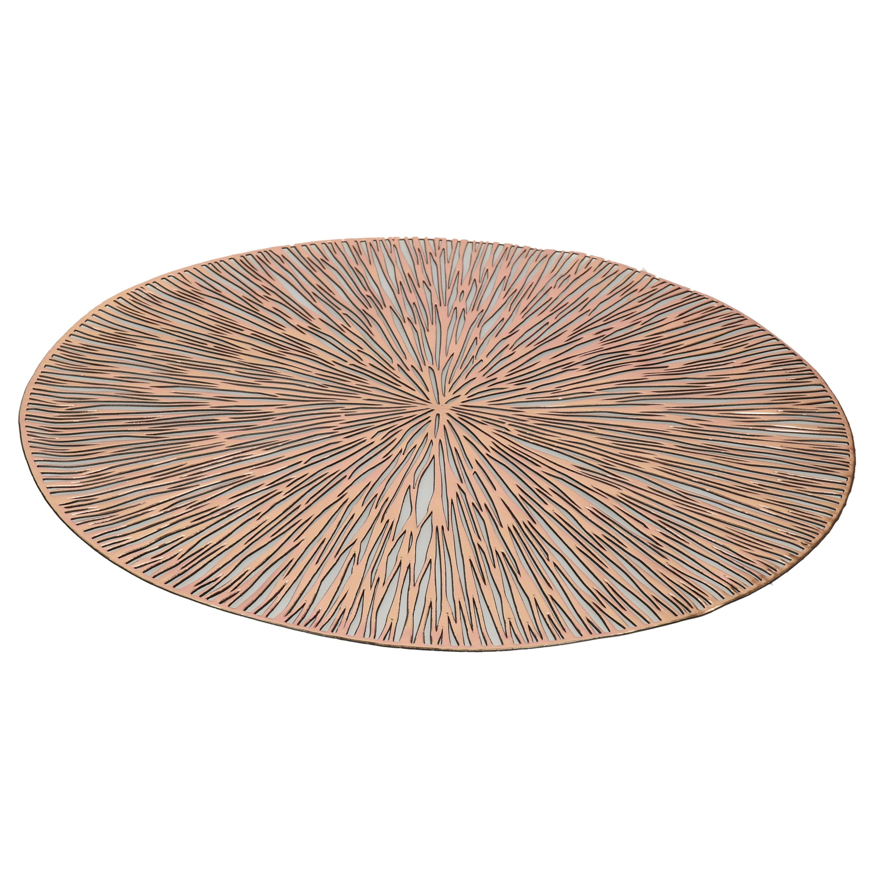Merkloos 1x stuks ronde placemats brons geponst cm van kunststof -