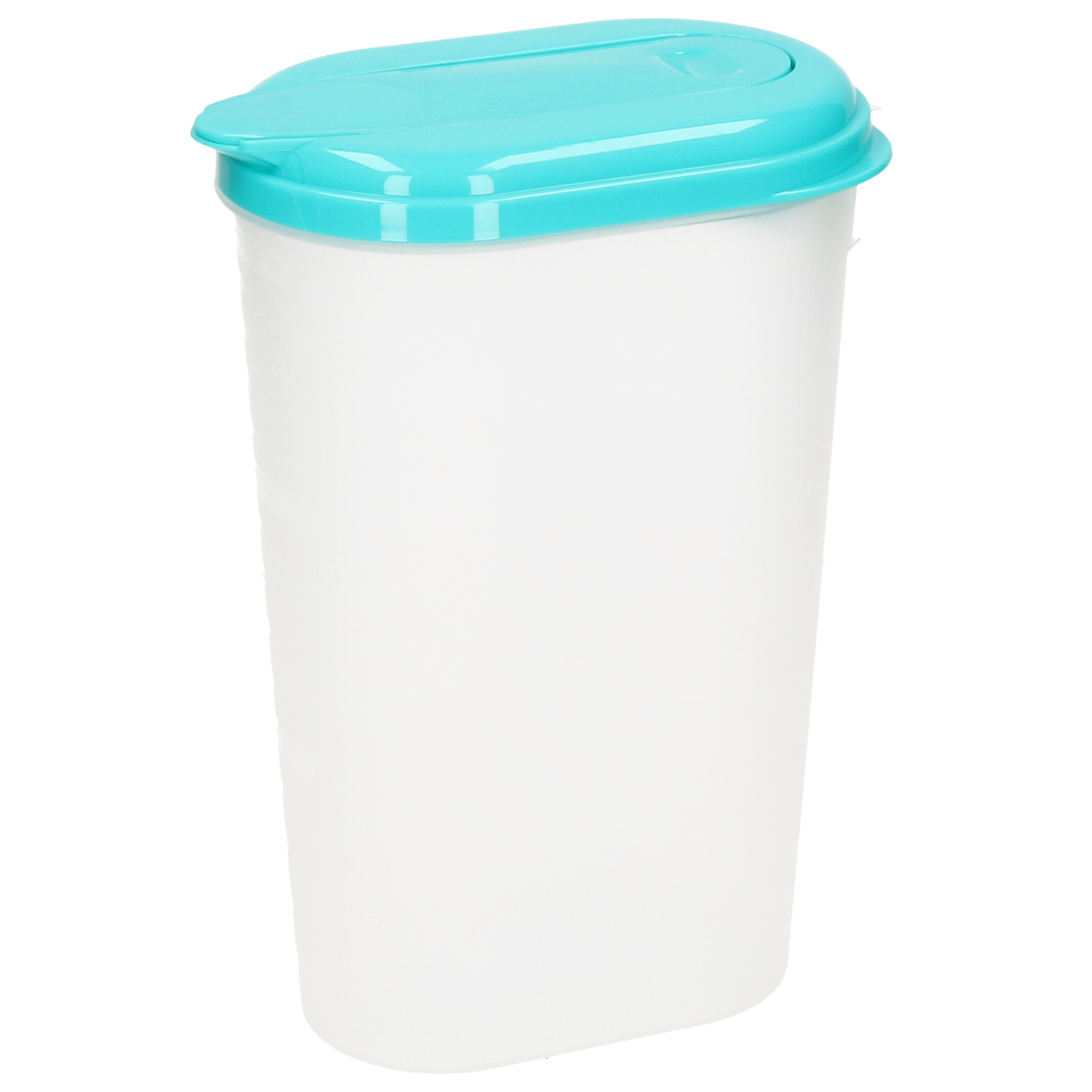 PlasticForte Waterkan/sapkan - transparant/aqua groen - met deksel - 1.6 liter - kunststof -